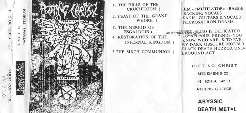 Rotting Christ - The Hills Of The Crucifixion (1989 - Black/Death Metal) 